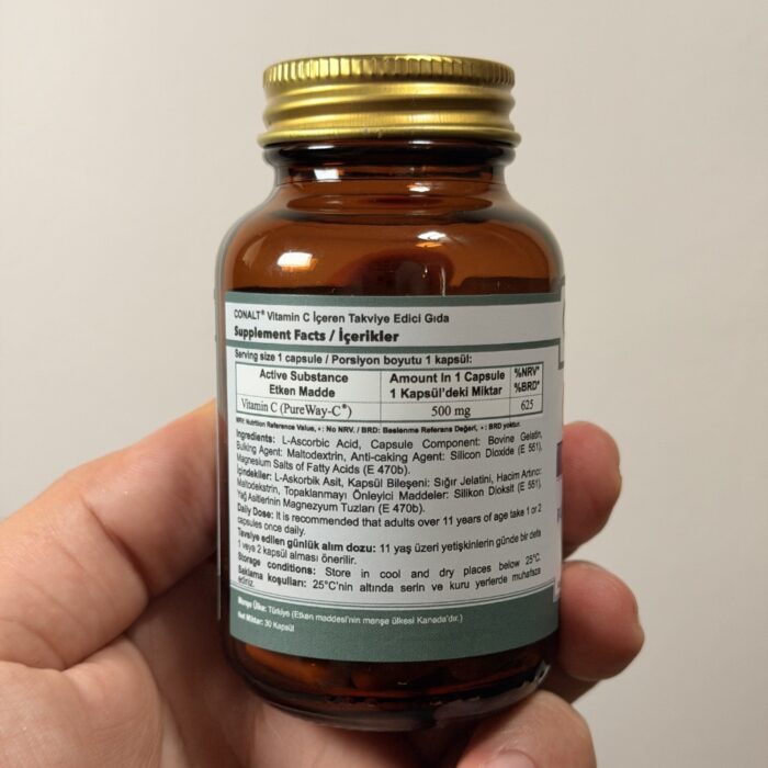 ⁦فيتامين سي 500 ملغ بتقنية PureWay-C من كونالت (CONALT Vitamin C 500 mg) لدعم المناعة ومضاد للأكسدة⁩ - الصورة ⁦3⁩