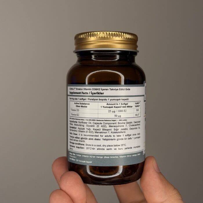 ⁦كونالت فيتامين D3 و K2 (Emelon إميلون) 120 كبسولة مع زيت MCT⁩ - الصورة ⁦4⁩